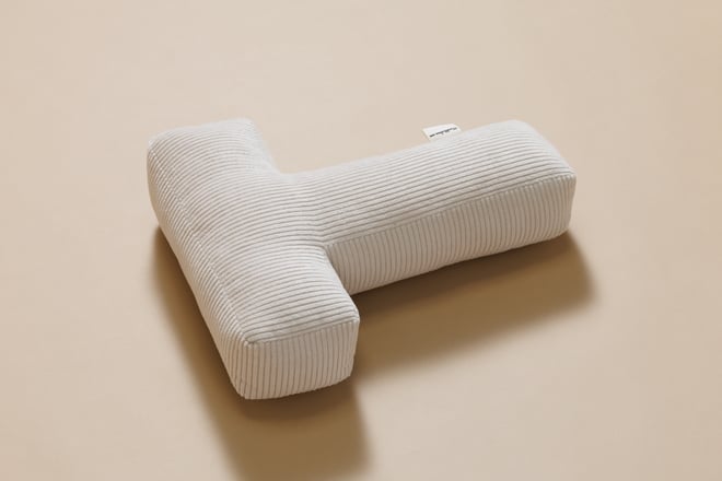 Letter Cushion T - Ecru Corduroy