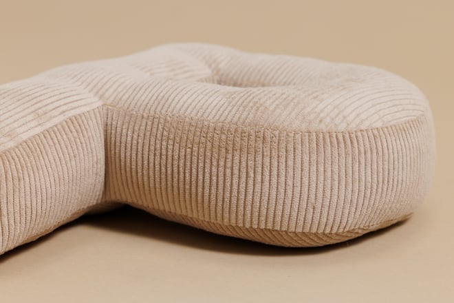 Coussin Lettre P - Velours Côtelé Cappuccino