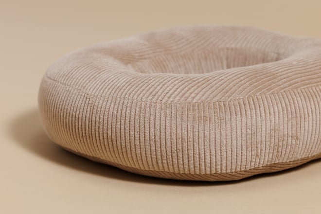 Coussin Lettre O - Velours Côtelé Cappuccino