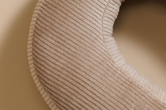 Coussin Lettre O - Velours Côtelé Cappuccino