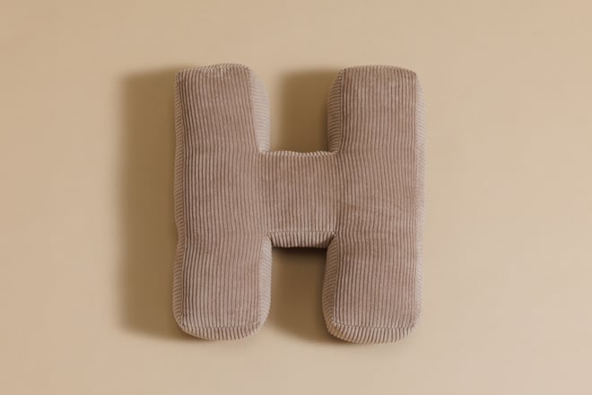 Letter Cushion H - CappuccinoCorduroy
