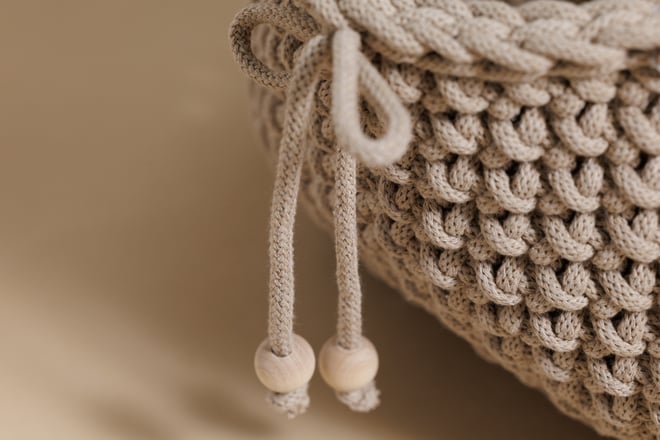 Pochette de Rangement en Crochet- Moka