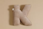 Coussin Lettre K - Velours Côtelé Cappuccino