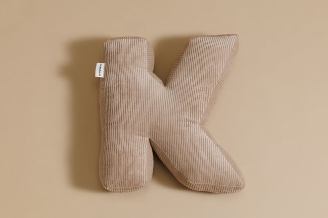 Letter Cushion I - Cappuccino Corduroy