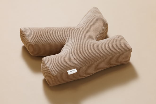 Coussin Lettre K - Velours Côtelé Cappuccino