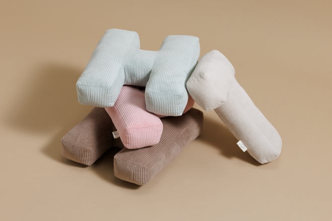 Coussin Lettre T - Velours Côtelé Cappuccino
