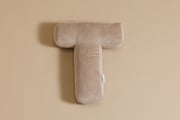 Coussin Lettre T - Velours Côtelé Cappuccino