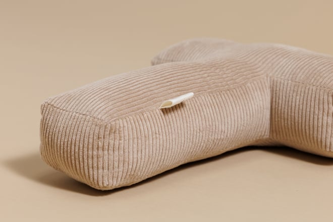 Coussin Lettre T - Velours Côtelé Cappuccino