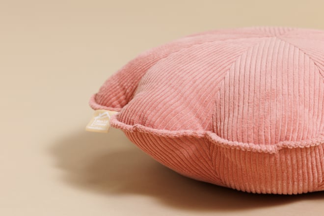 Peach Flower Corduroy Cushion