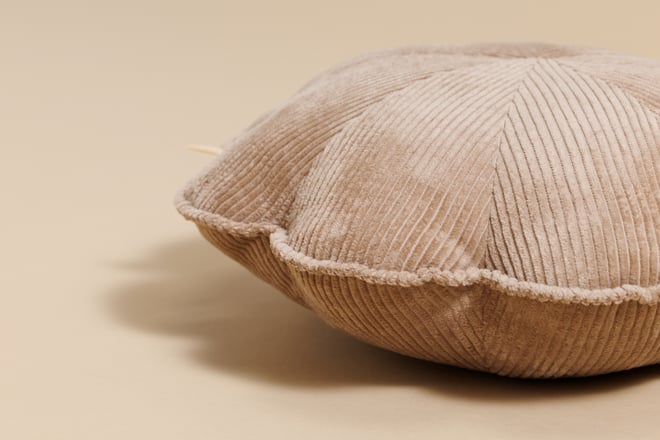 Raspberry Flower Corduroy Cushion