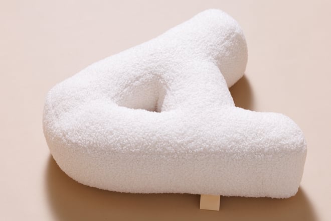 Coussin Lettre A - Boho Vanille