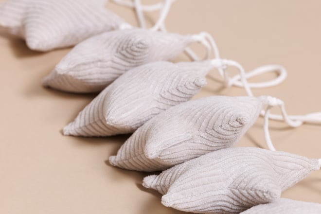 Corduroy Stars Garland Ecru