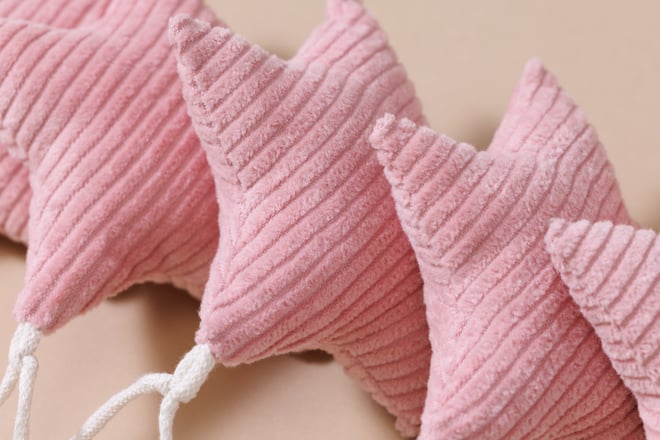 Kord-Sternen-Girlande Rosa