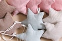 Corduroy Stars Garland Pink