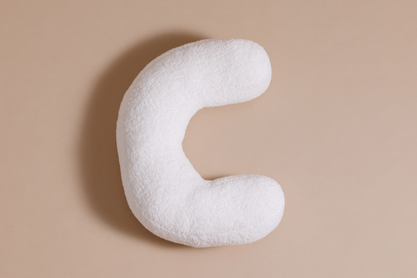 Letter Cushion C - White Bouclé