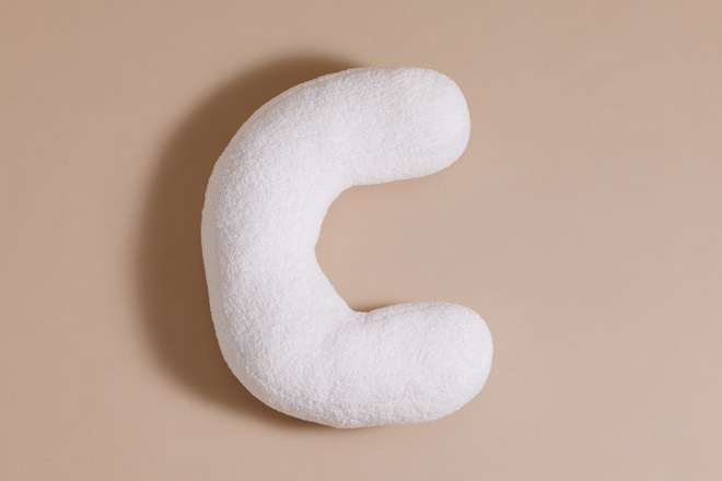 Letter Cushion C - White Bouclé