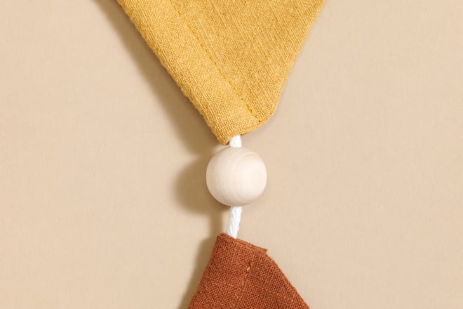 Guirlande en lin - Sable, Rose, Blanc