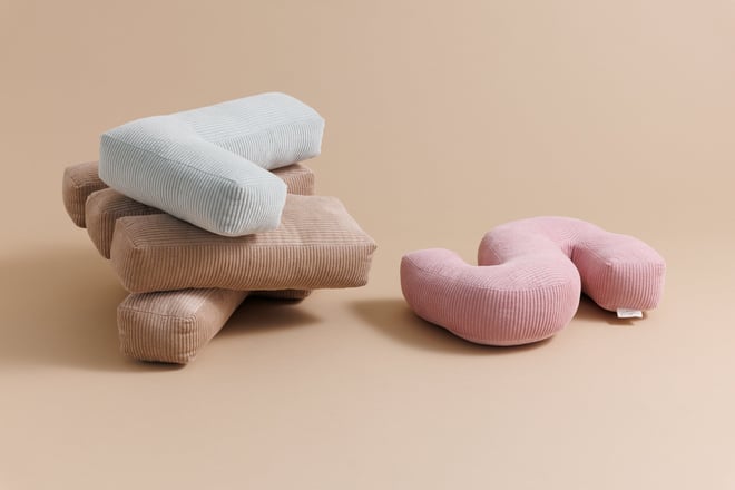 Letter Cushion K - Pink Corduroy