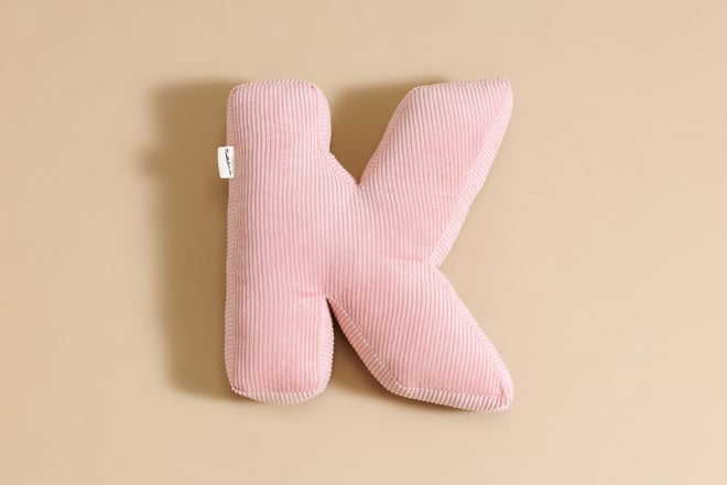 Letter Cushion K - Pink Corduroy