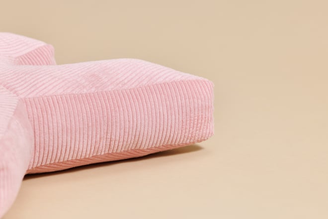 Letter Cushion K - Pink Corduroy