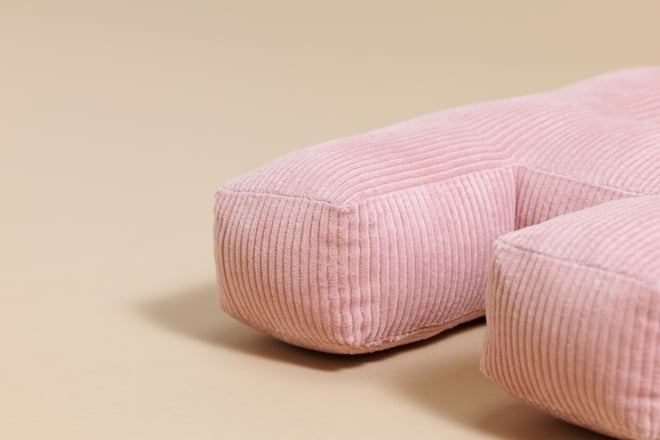 Letter Cushion H - Pink Corduroy