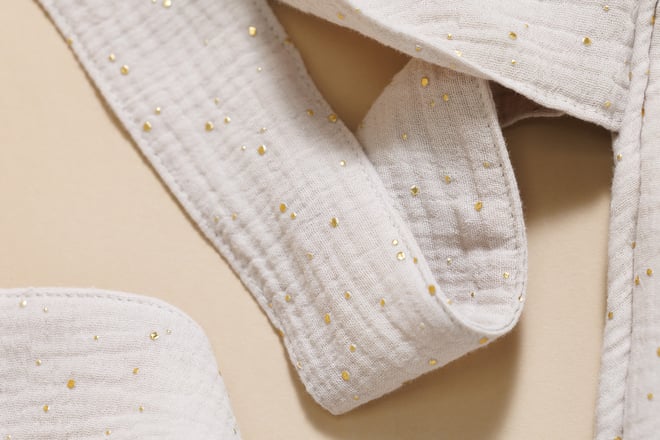 Bed Organiser - Beige & Gold Dots