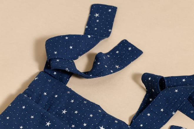Bed Organiser - Marine Blue & Silver Stars
