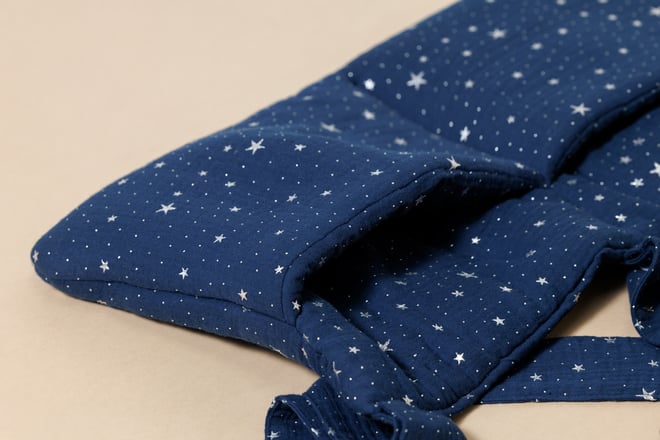 Bed Organiser - Marine Blue & Silver Stars