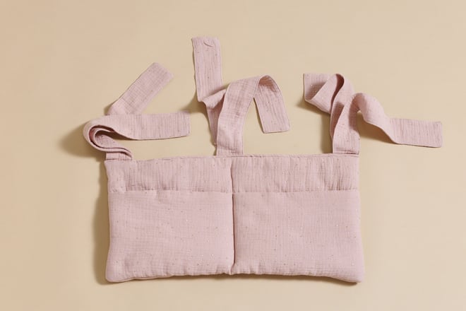 Tasca per Letto - Rosa con Pois Dorati