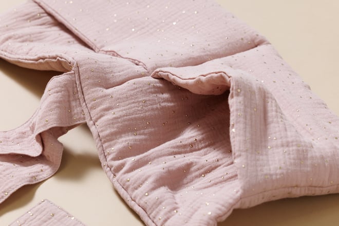 Tasca per Letto - Rosa con Pois Dorati
