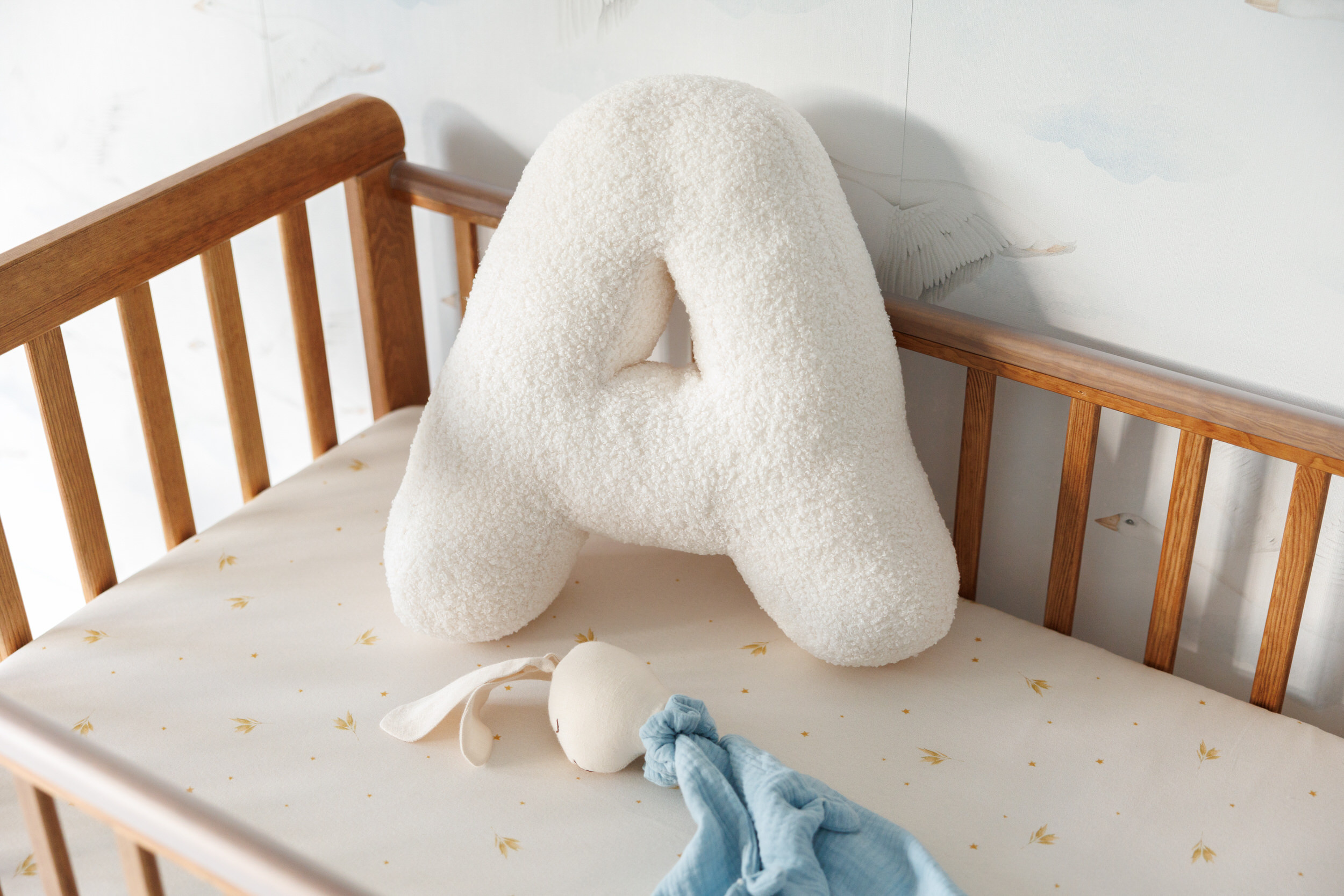 Coussin Lettre A - Bouclé Blanc Coussin Lettre A - Bouclé Blanc