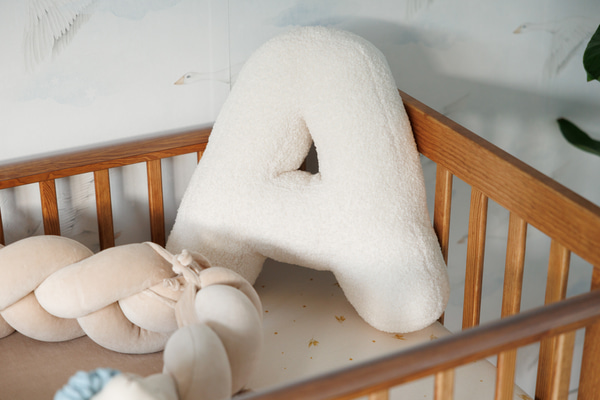 Letter Cushion A - White Bouclé