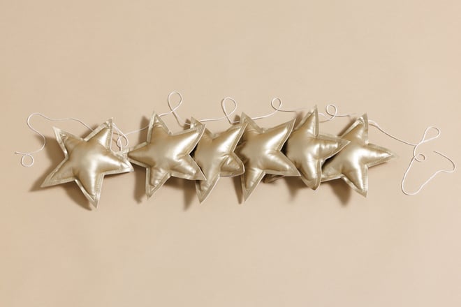 Guirlande Étoiles en cuir éco - Doré