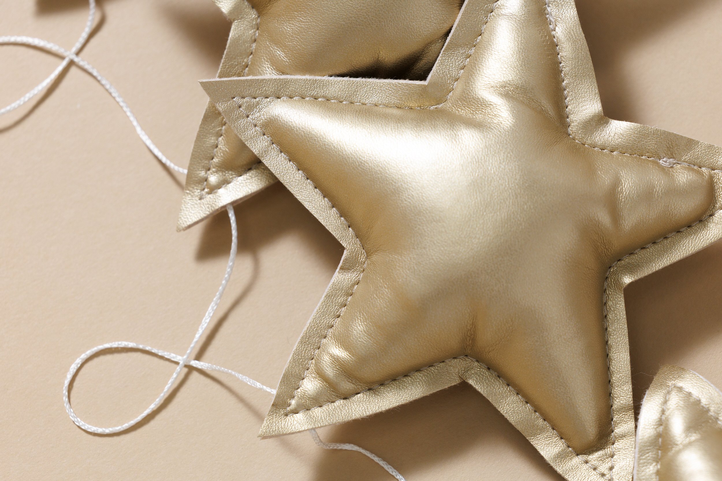 Eco Leather Star Garland - Gold Eco Leather Star Garland - Gold