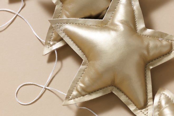 Ghirlanda di Stelle in Pelle Ecologica - Oro