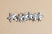 Eco Leather Star Garland - Silver
