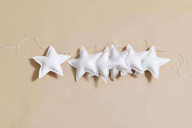 Guirlande Étoiles en cuir éco - Blanc