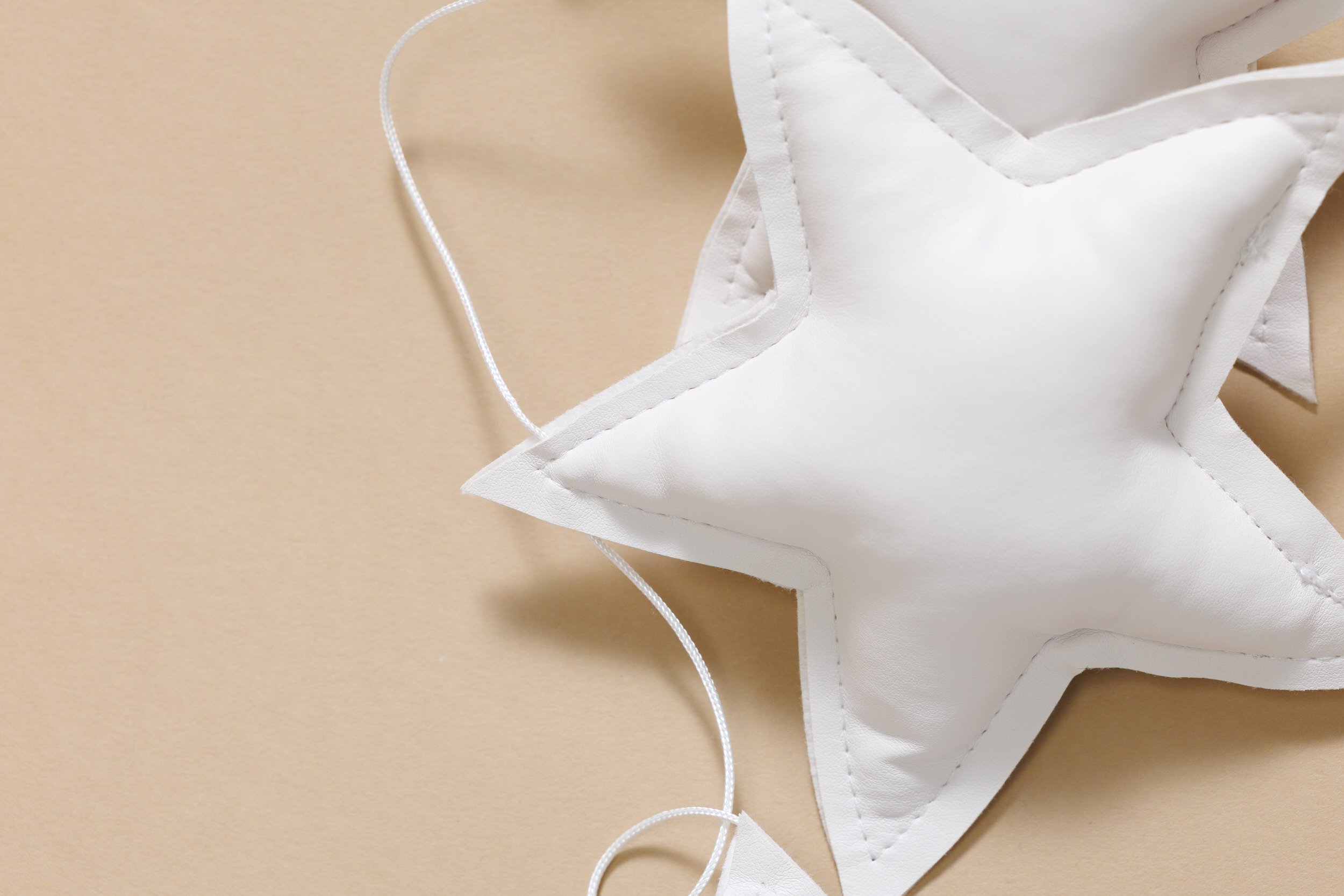 Eco Leather Star Garland - White Eco Leather Star Garland - White