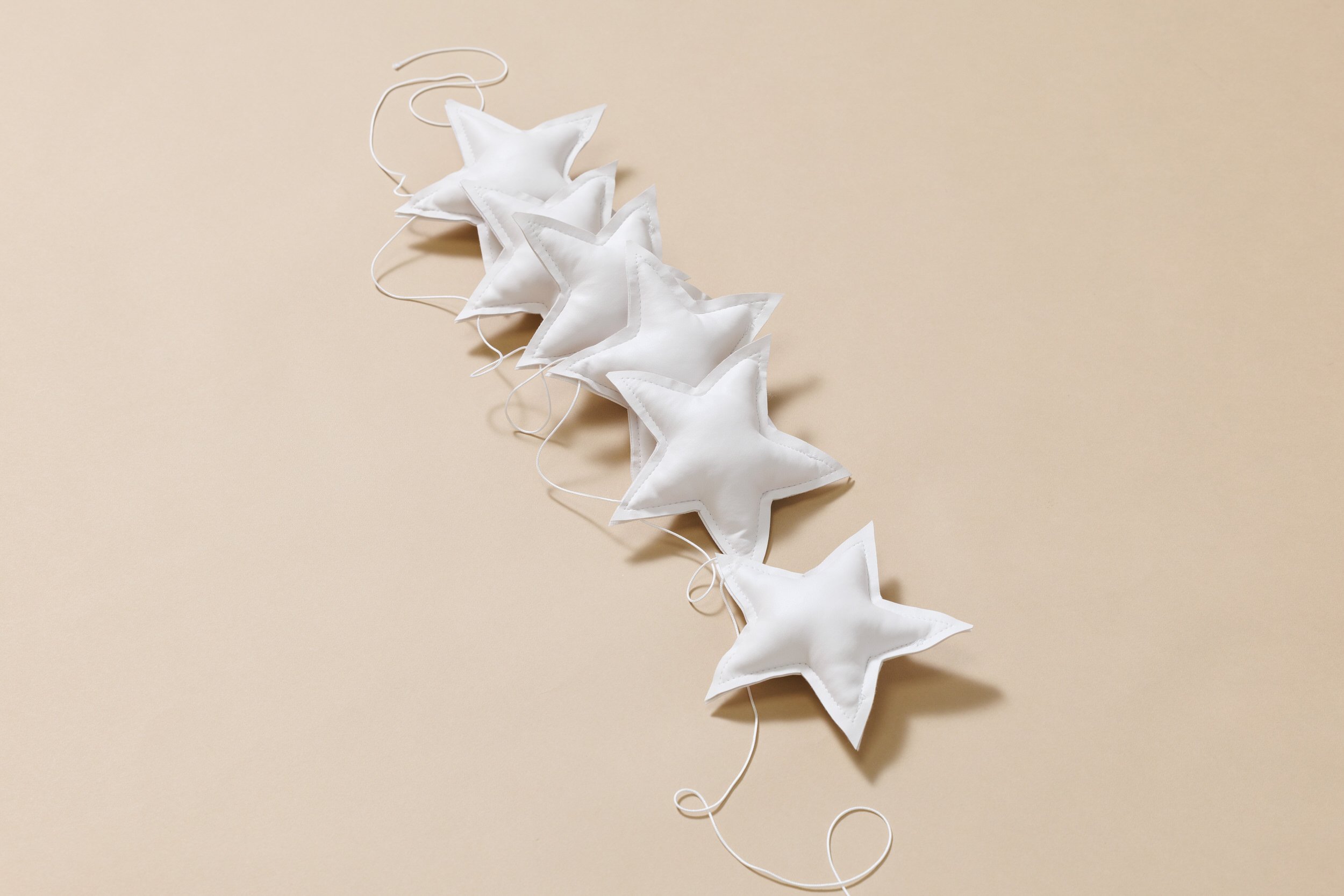 Eco Leather Star Garland - White Eco Leather Star Garland - White