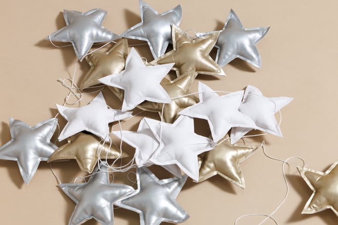 Guirlande Étoiles en cuir éco - Blanc