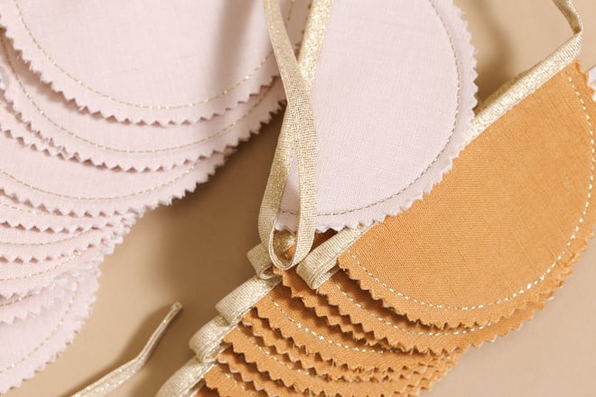 Powder Pink and Gold Linen Garland