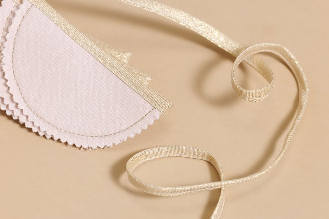 Ghirlanda in Lino - Rosa Cipria e Oro