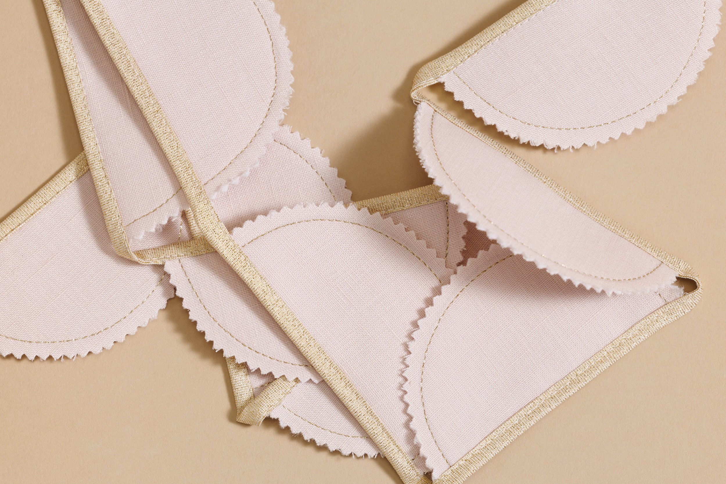 Powder Pink and Gold Linen Garland Powder Pink and Gold Linen Garland
