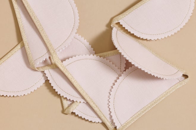 Powder Pink and Gold Linen Garland