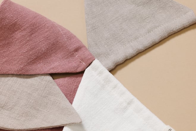 Ghirlanda in lino - Sabbia, Rosa, Bianco
