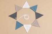 Linen Garland - Sand, Blue, White