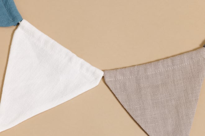 Linen Garland - Sand, Blue, White