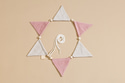 Guirlande Triangles en Velours Côtelé Crème et Rose