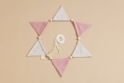 Corduroy Triangles Garland Cream and Pink