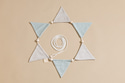 Corduroy Triangles Garland Cream and Water Green